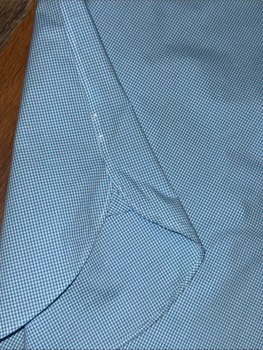 J.Crew Thompson Stretch Wrinkle Free Blue Gingham Dress Shirt XL 17-17.5